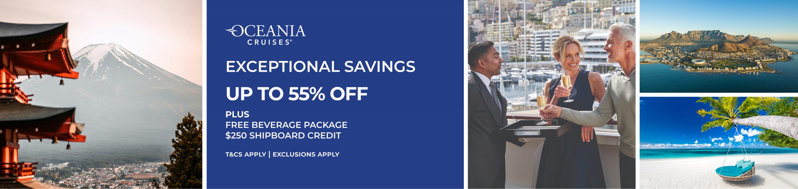 Oceania Save up to 55%