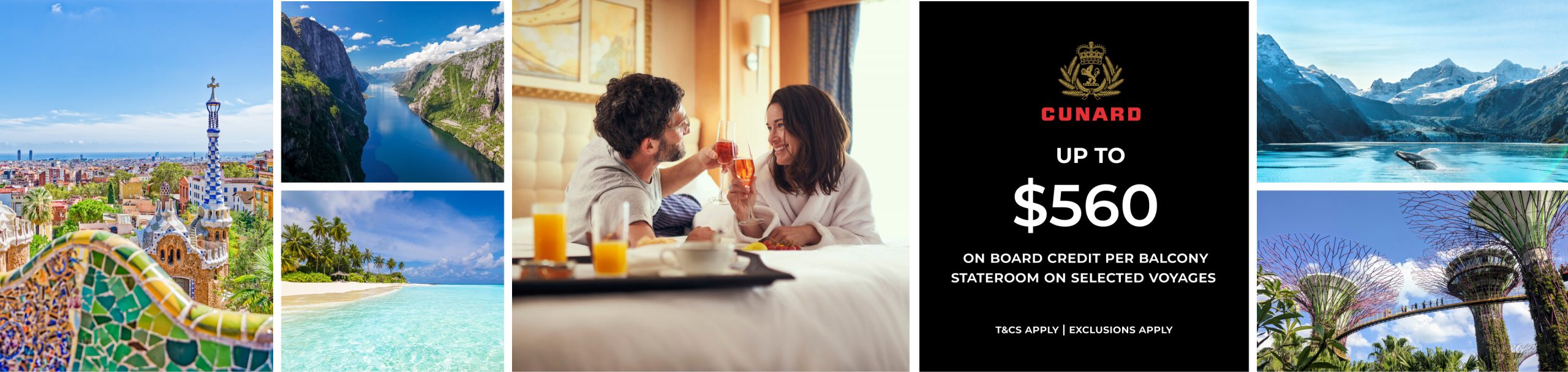 Cunard Up to $560 On Board Credit
