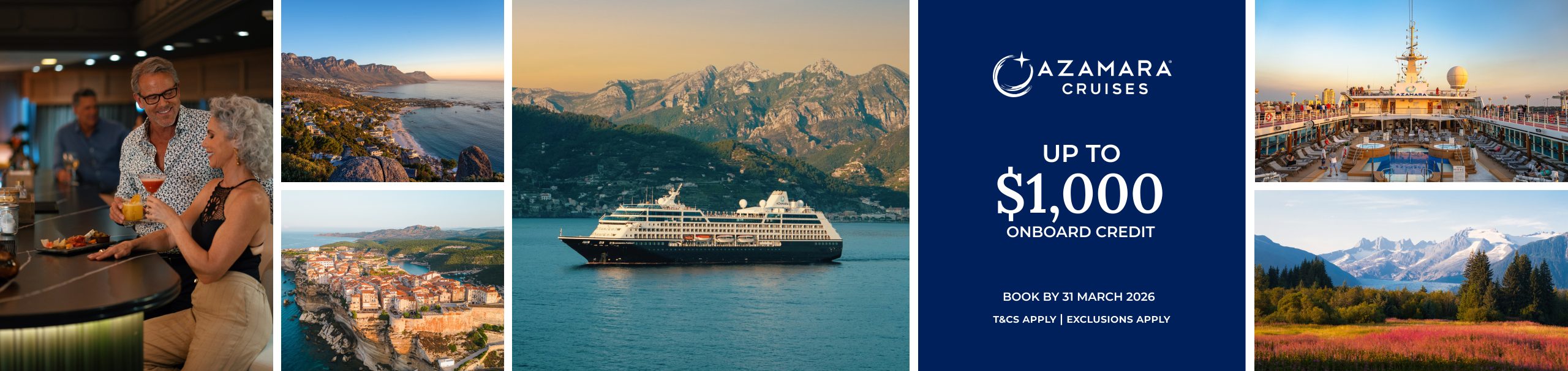 Azamara Cruises Up to $1,000 Onboard Credit