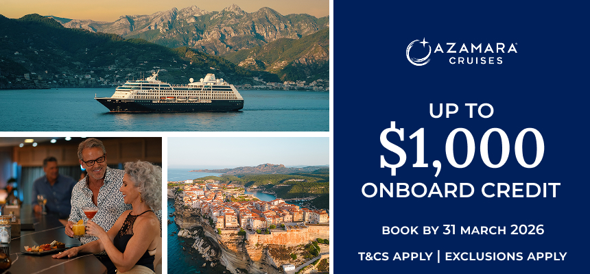Azamara Cruises Up to $1,000 Onboard Credit